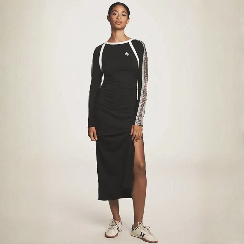 Anthropologie Daily Practice Long-Sleeve Ruched Midi Dress‎ Size Small NWT